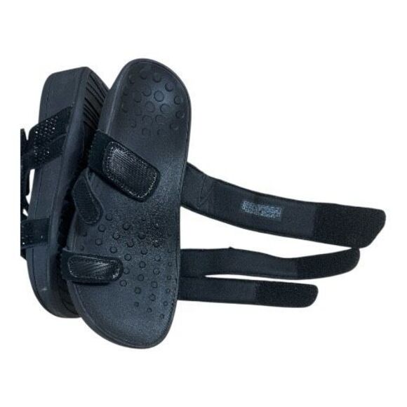 Vionic Alexis Sandals Women Size 8 Black Suede Rhinestone Strappy Slide Platform - Picture 7 of 11